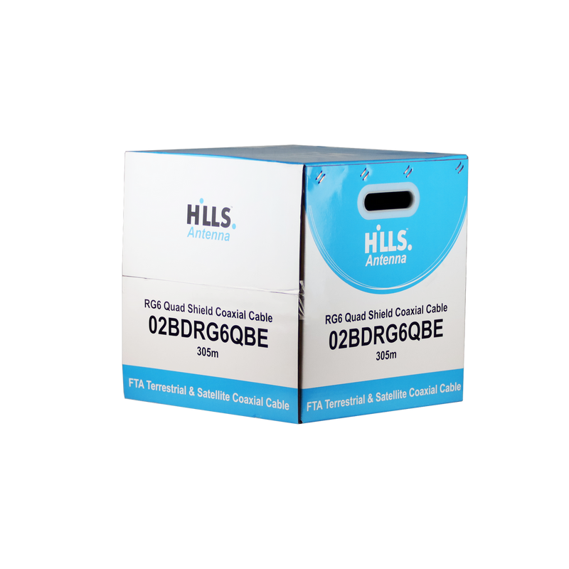 Hills Antenna RG6 Quad Shield Cable 305M Smart Reel (Box) (02BDRG6QBE)