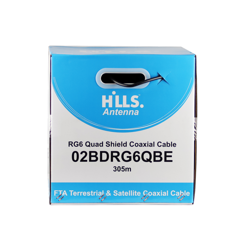 Hills Antenna RG6 Quad Shield Cable 305M Smart Reel (Box) (02BDRG6QBE)