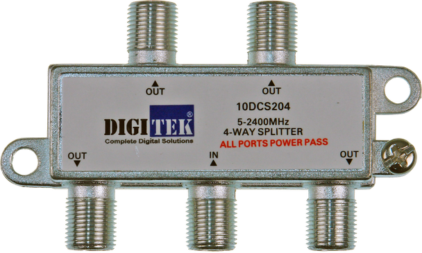 Digitek 5-2400MHZ F Type Splitter - All Leg Power Pass