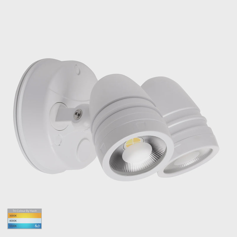 Havit Lighting Focus Polycarbonate White Double Adjustable Spot Light (HV3793T-WHT)