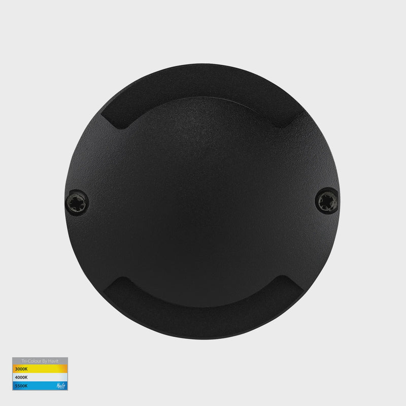 Havit Lighting Dome Black Aluminium Two Way LED Deck Lights (HV2872T-BLK-12V)