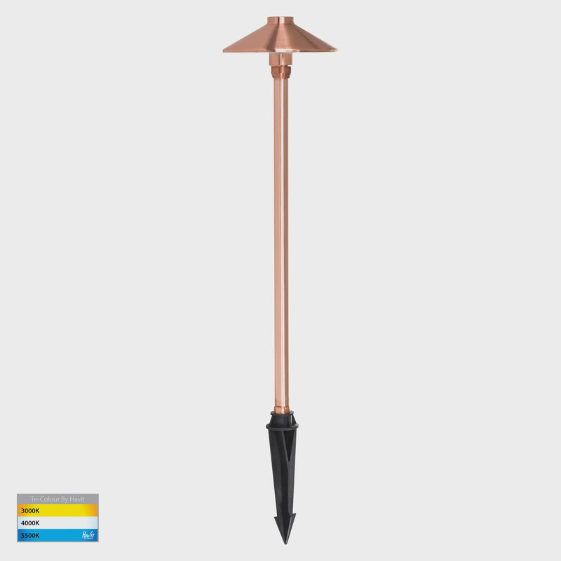 Havit Lighting Polari Solid Copper 3w LED Garden Spike Light (HV1452T-CP)