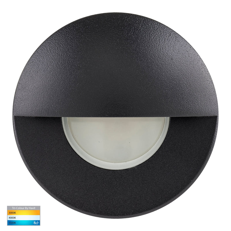 Havit Lighting Ollo Black TRI Colour LED Step Light With Eyelid (HV19012T-BLK)