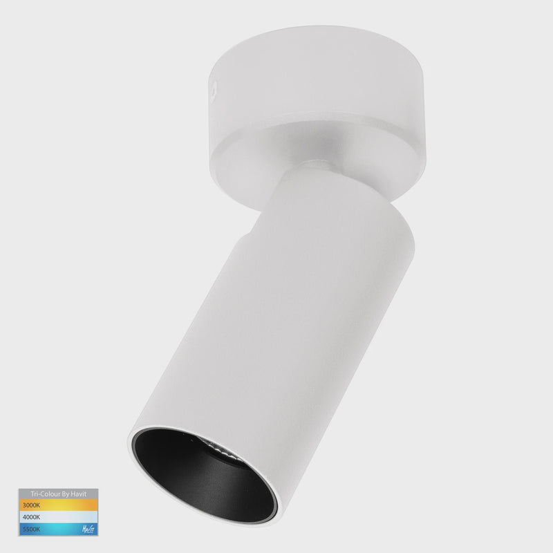 Havit Lighting Revo White 1 Light TRI Colour LED Spot Light (HV4002T-1-WHT)