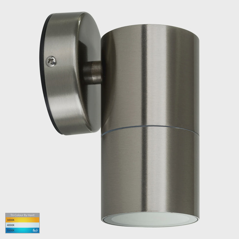 Havit Lighting Fortis Stainless Steel TRI Colour Fixed Down LED Wall Pillar Light (HV1172T)