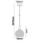 CLA CHEVEUX: Industrial Black Mesh Bird Cage Wine Glass Shape Pendant Light Small