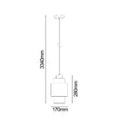 CLA LAMINA: Retro Copper Coloured Glass Double Cylinder Pendant Light