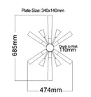 CLA SPUTNIK: Polished Nickel Dark-Light Grey Wood Wall Light