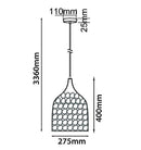 CLA KOPER: Bohemian Copper Plated Ellipse Shape Pendant Light