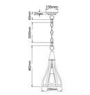 CLA KHALEESI: Medieval Style Rustic Oak Dark Red Wood Small Bell Shape Pendant Light