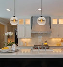 CLA CASA: White With Amber Wine Glass Shape Pendant Light