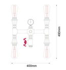 CLA STEAM: Interior Aged Iron 4xPipe Wall Light