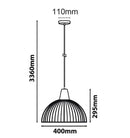 CLA STRAND: Iron and Wood Dome Cage Pendant Lights