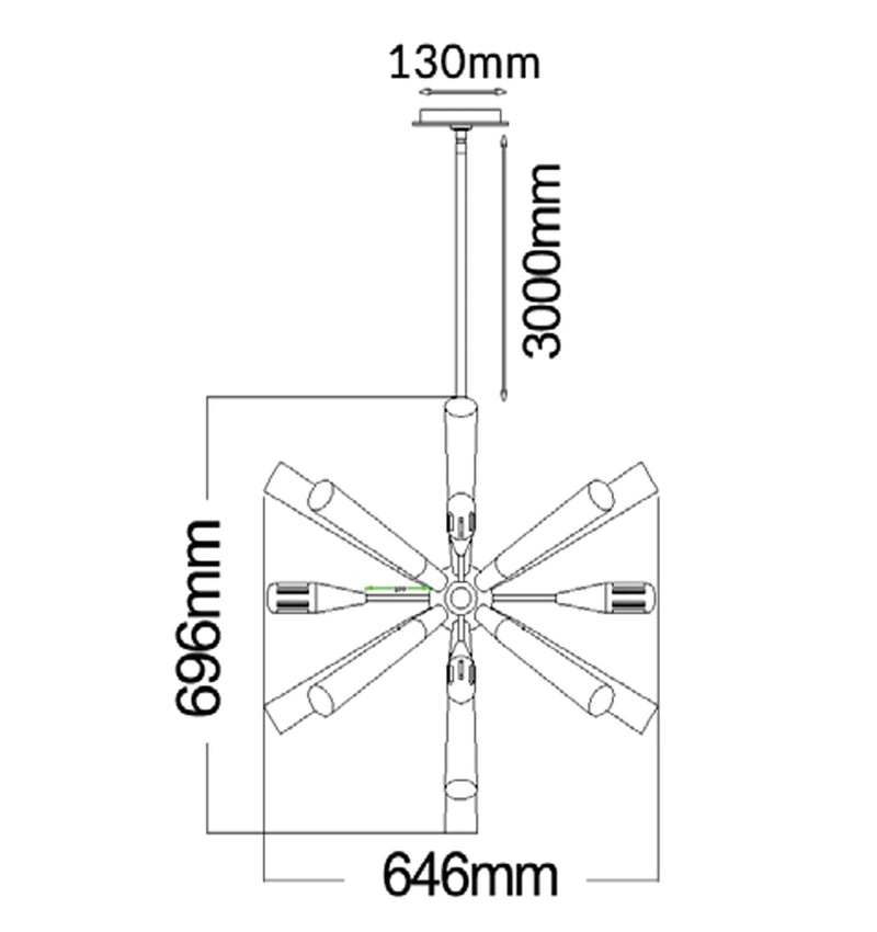 CLA SPUTNIK: Polished Nickel / Dark-Light Grey Washed Wood Pendant Light