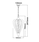 CLA SENORITA: Rustic Medium Tuscan Coffee Cherry / Winter Moss Wood Pendant Lights