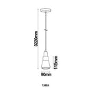 CLA YARRA: GU10 Smokey Black Glass Flute Pendant Light