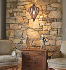 CLA SENORITA: Rustic Small Tuscan Coffee Cherry / Winter Moss Wood Pendant Light