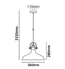 CLA NARVIK: Industrial Scandinavian Dome Shape With Copper Plating Pendant Lights