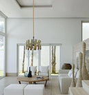 CLA HOPI: Medieval Rustic Large Drum Weathered Grey Wood Pendant Light