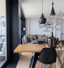 CLA CAVIAR: Black Angled Bell Shape Pendant Light