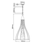 CLA KHALEESI: Medieval Style Rustic Oak Dark Red Wood Large Bell Pendants Light