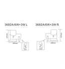 CLA VIGO: City Series LED 2 Switch Frosted Glass Deco Wall Light & Reading Light (with USB charger)