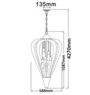 CLA SENORITA: Rustic Large Tuscan Coffee Cherry /Winter Moss Wood Pendant Lights