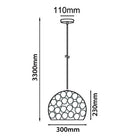 CLA KOPER: Bohemian Copper Plated Wine Glass Shape Pendant Light