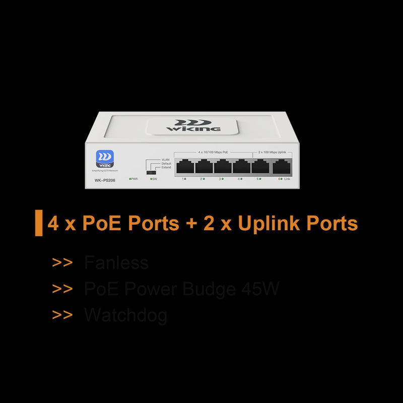 Wi-Tek Wiking 4 Port POE Switch (WK-PS2060)