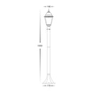 Havit Lighting Newark Aluminium Black 4 Panel Post Light (HV1651W-P-BLK)