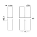 Havit Lighting Luz White TRI Colour Double Up & Down Wall Pillar Lights (HV10392T)