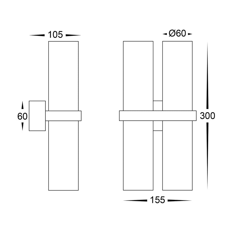 Havit Lighting Luz White TRI Colour Double Up & Down Wall Pillar Lights (HV10392T)
