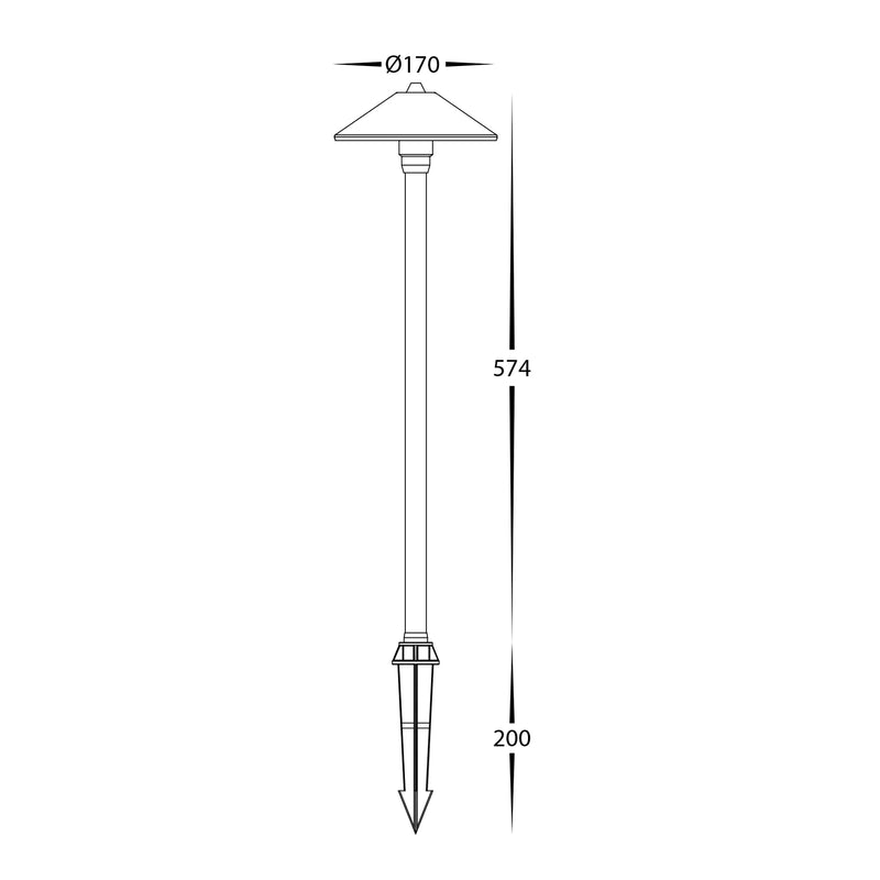 Havit Lighting Bitta Antique Brass 3w LED Garden Spike Light (HV1453T-AB)