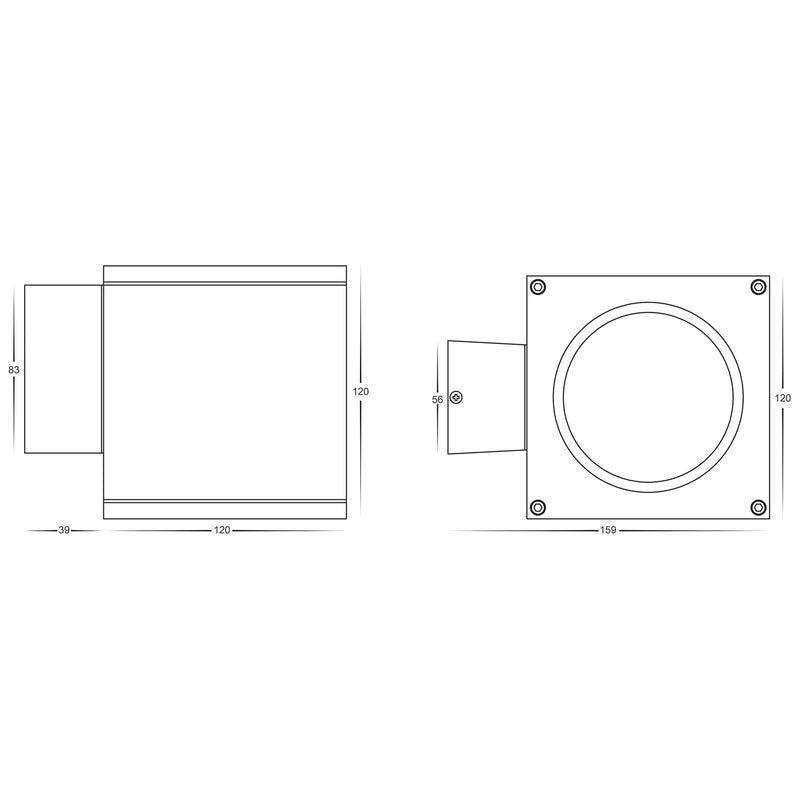 Havit Lighting Porter Square Fixed Down LED Wall Light (HV3628T-WHT-SQ)