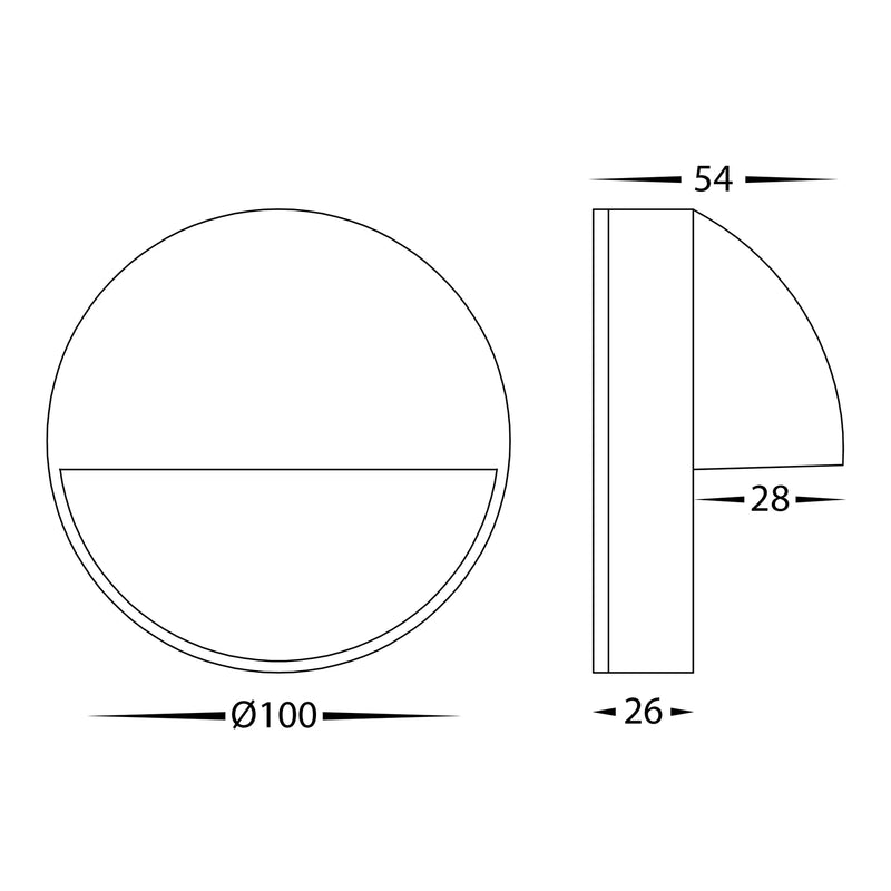 Havit Lighting Veko White Step Lights with Eyelid (HV2928T-WHT-12V | HV2928T-WHT-240V)