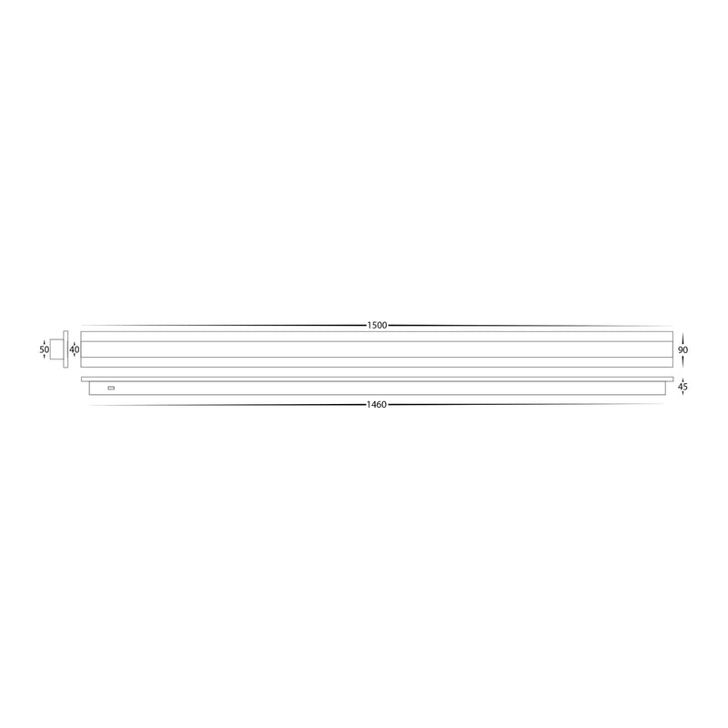 Havit Lighting Barline Aluminium Black 1500mm Wall Light (HV3586T-BLK)