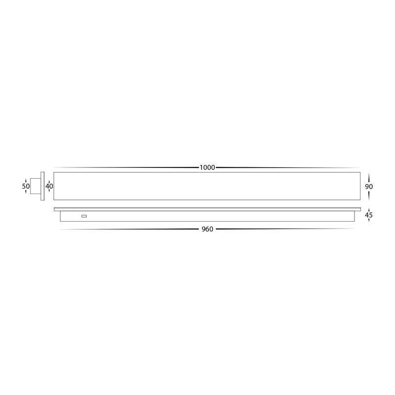 Havit Lighting Barline Shadow Aluminium White 1000mm Wall Light (HV3574T-WHT)