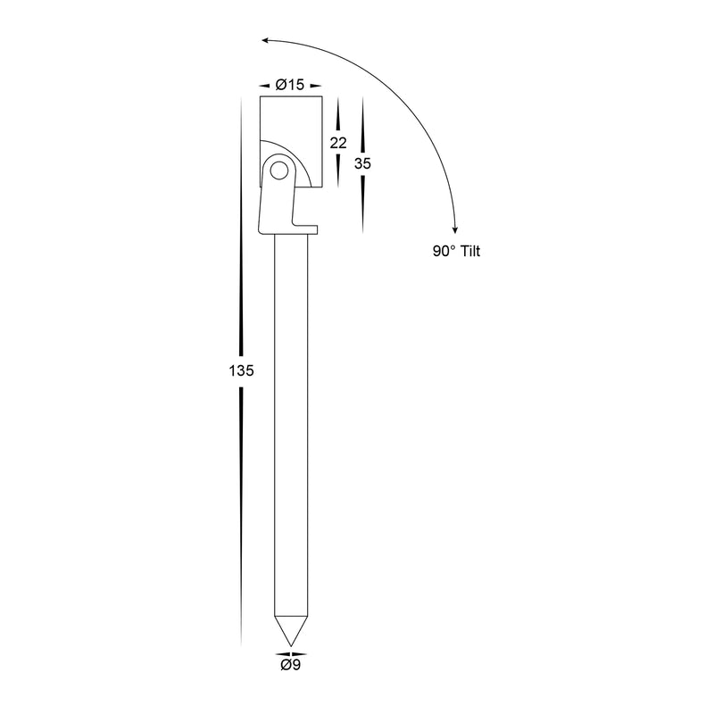 Havit Lighting Spar Aluminium Black Spike or Surface Mounted Spot Light (HV1434T-BLK)