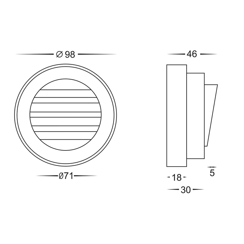 Havit Lighting Pinta Black Louvered Step Lights (HV2925T-12V)