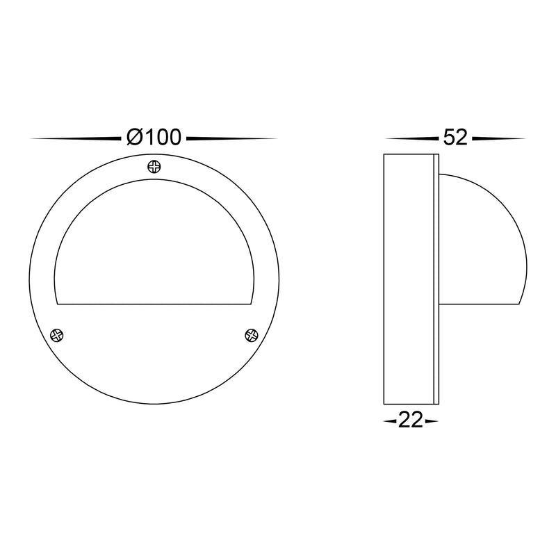 Havit Lighting Pinta Solid Brass Step Lights with Eyelid (HV2903T-BR - HV2904T-BR)