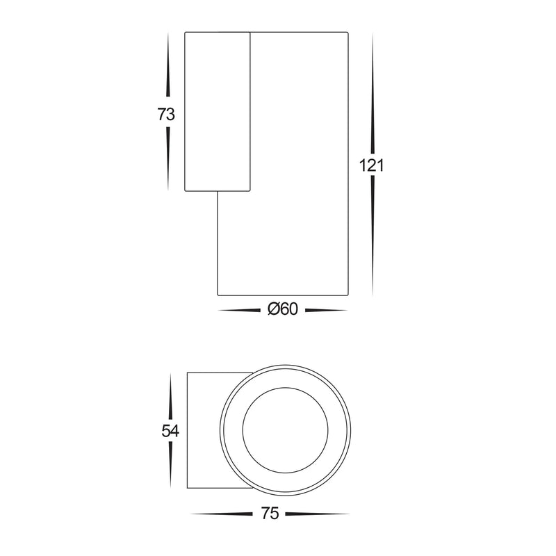 Havit Lighting Aries Aluminium White Fixed Down LED Wall Light (HV3625S-ALUWHT)