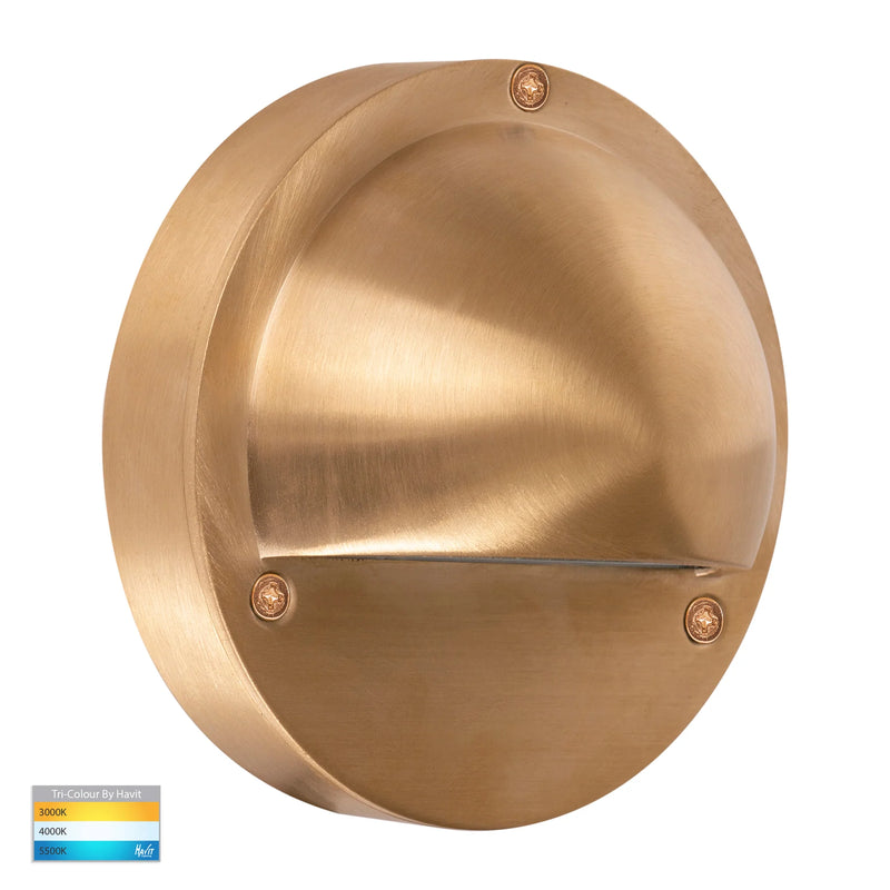 Havit Lighting Pinta Solid Brass Step Lights with Eyelid (HV2903T-BR - HV2904T-BR)