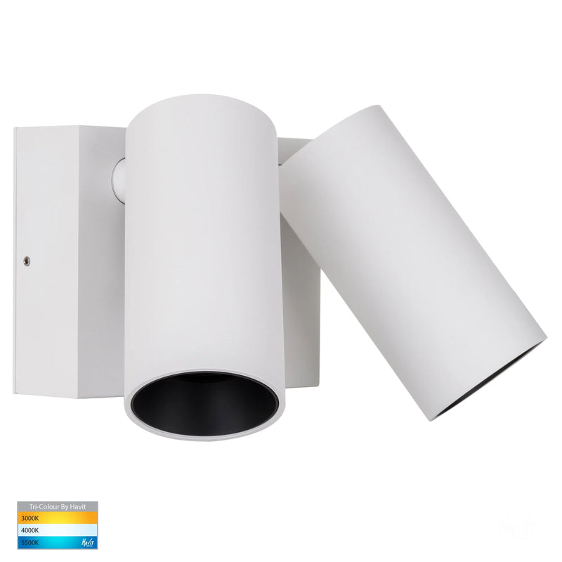 Havit Lighting Revo White Double Adjustable Wall Light With Sensor (HV3684T-WHT)