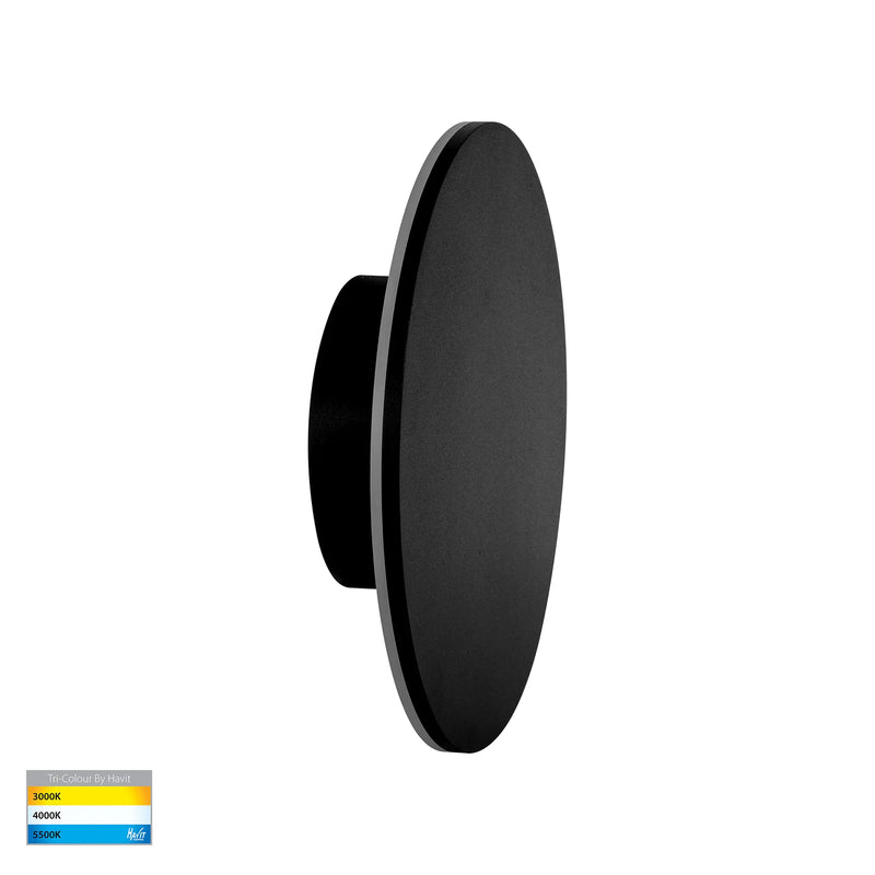 Havit Lighting Halo Black TRI Colour LED Wall Light (HV3592T-BLK)