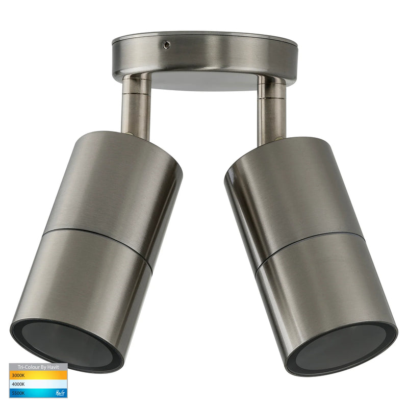 Havit Lighting Fortis Stainless Steel TRI Colour Double Adjustable Wall Pillar Light (HV1372T)