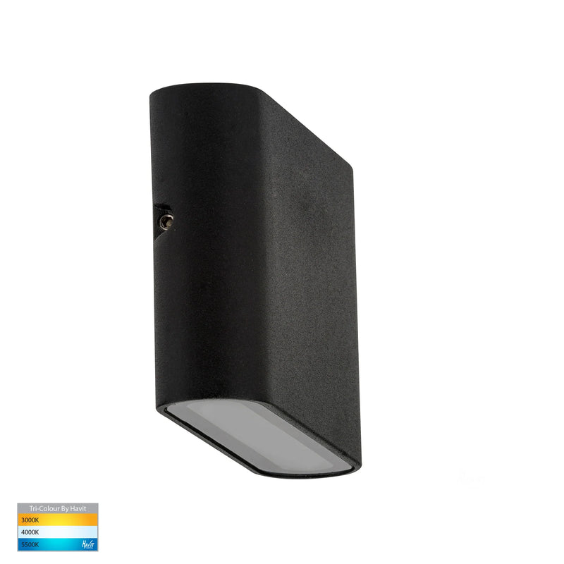 Havit Lighting Lisse Black Fixed Down TRI Colour LED Wall Light (HV3641T-BLK)