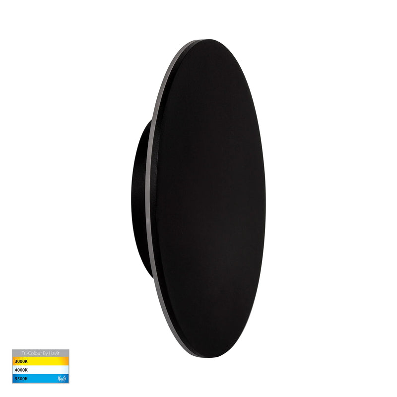 Havit Lighting Halo Black TRI Colour LED Wall Light (HV3593T-BLK)