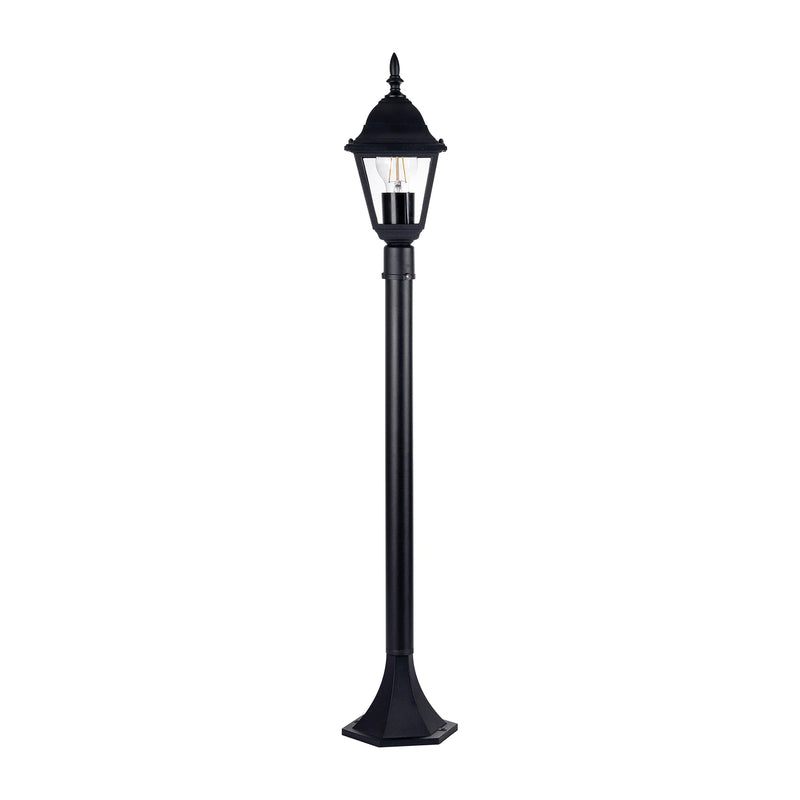 Havit Lighting Newark Aluminium Black 4 Panel Post Light (HV1651W-P-BLK)