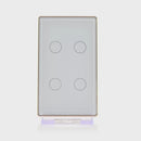 Havit Lighting Wifi 4 Gang White with Gold Trim Wall Switch (HV9120-4)