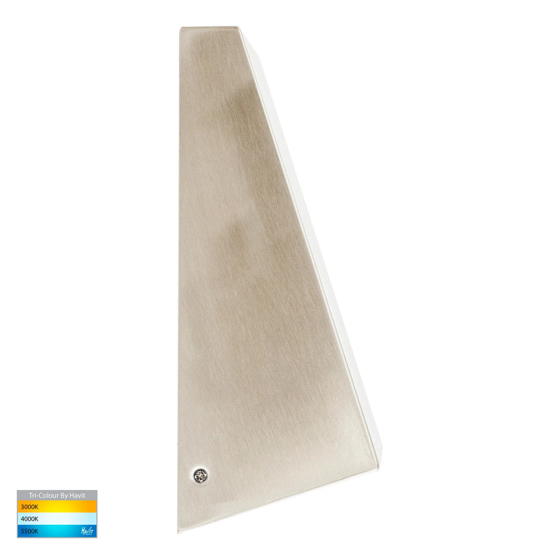 Havit Lighting Taper 316 Stainless Steel TRI Colour LED Wedge Wall Light (HV3601T-SS316)